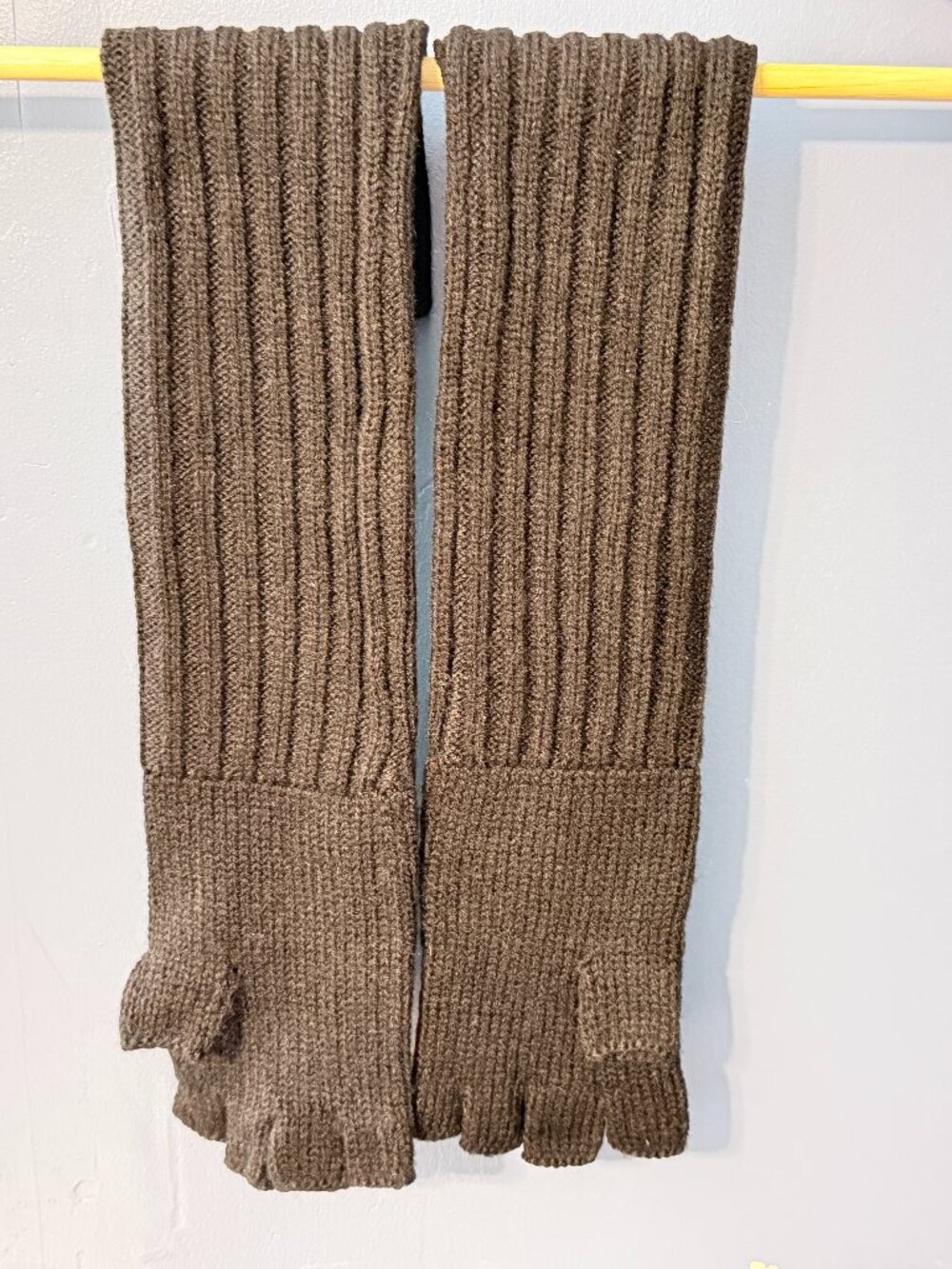 Express Long Black Cable Knit Fingerfree Gloves Arm Warmers 17.7 inches Long
